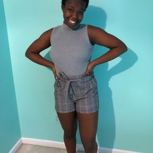 Gingham print shorts